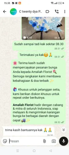 Testimonial Standing Flower tuban